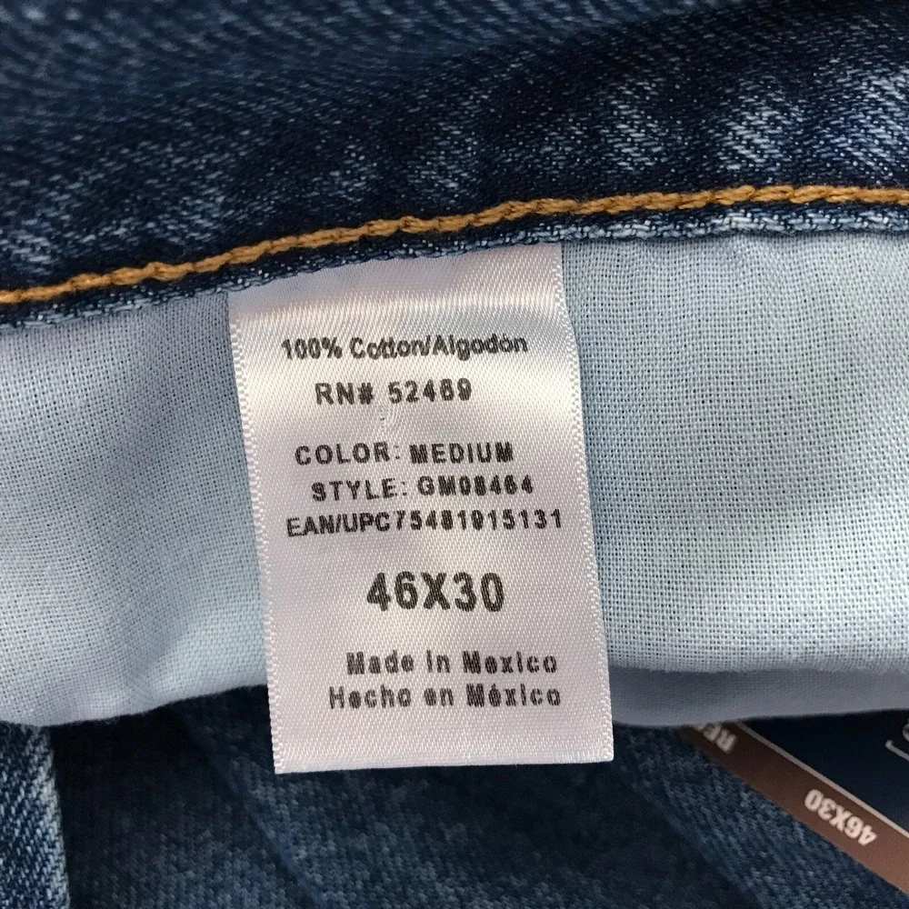George‎ Regular Fit Jeans Mens 46x30 Straight Leg Blue Denim Cotton Medium Wash